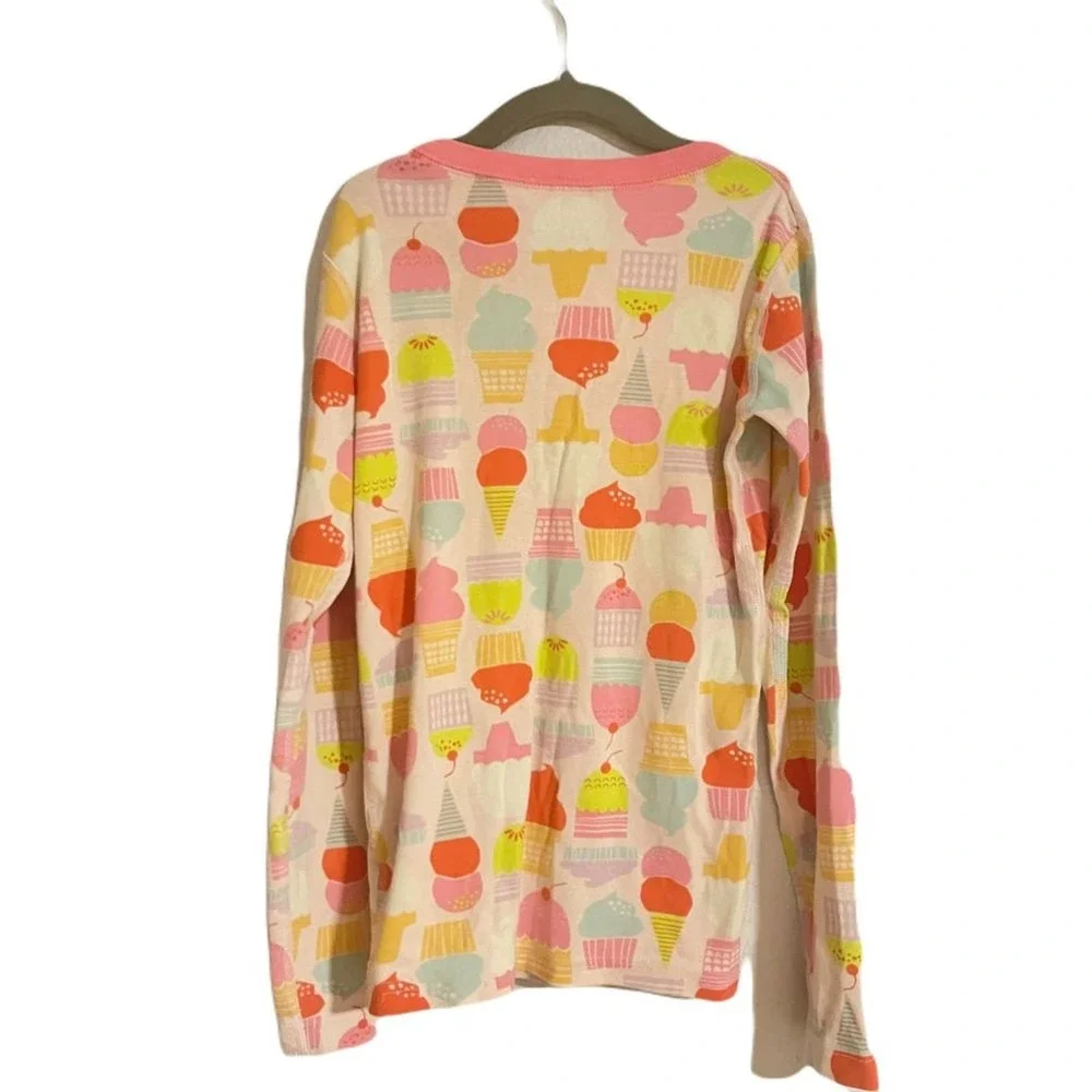 Hanna Andersson Kids Girls Pink/Multicolor Cupcake Kimono Pajama Set Size 10 - Picture 3 of 14